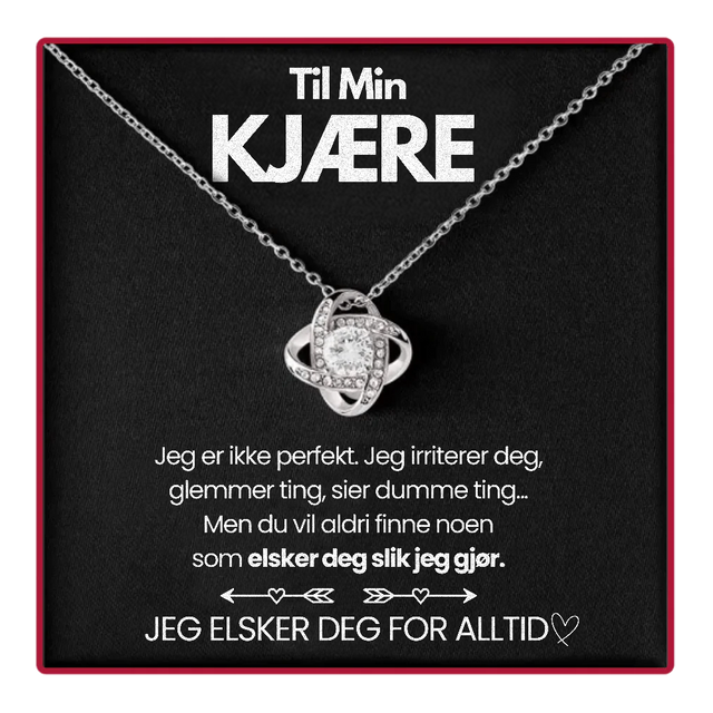 Eternal Rose Box - Med Love Knot Halskjede og Ekte Rose
