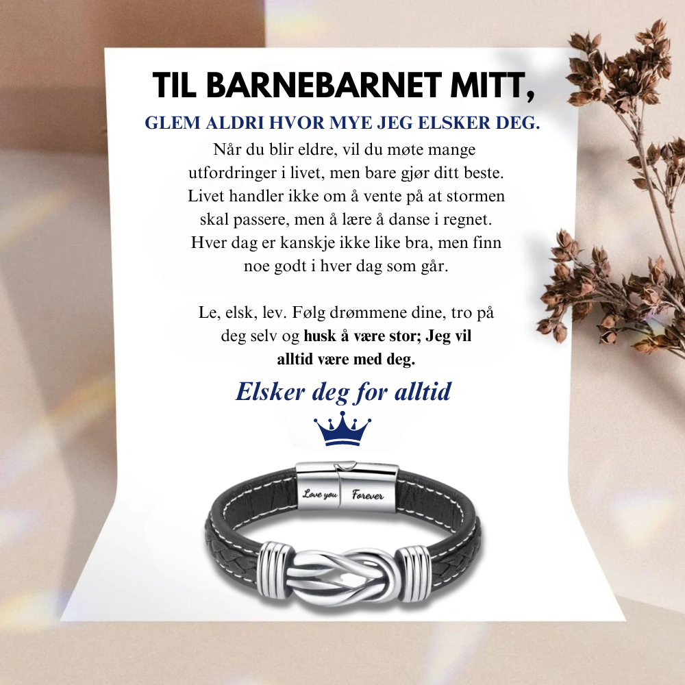 Til Barnebarnet Mitt - Jeg vil alltid være med deg - Infinity Armbånd