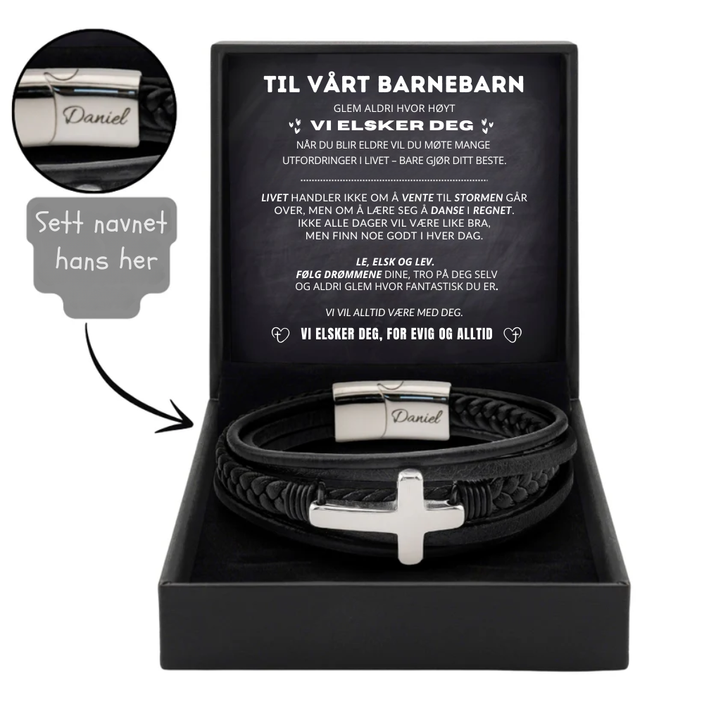 Til Mitt Barnebarn – Personlig Evig Beskytter Tro-Armbånd