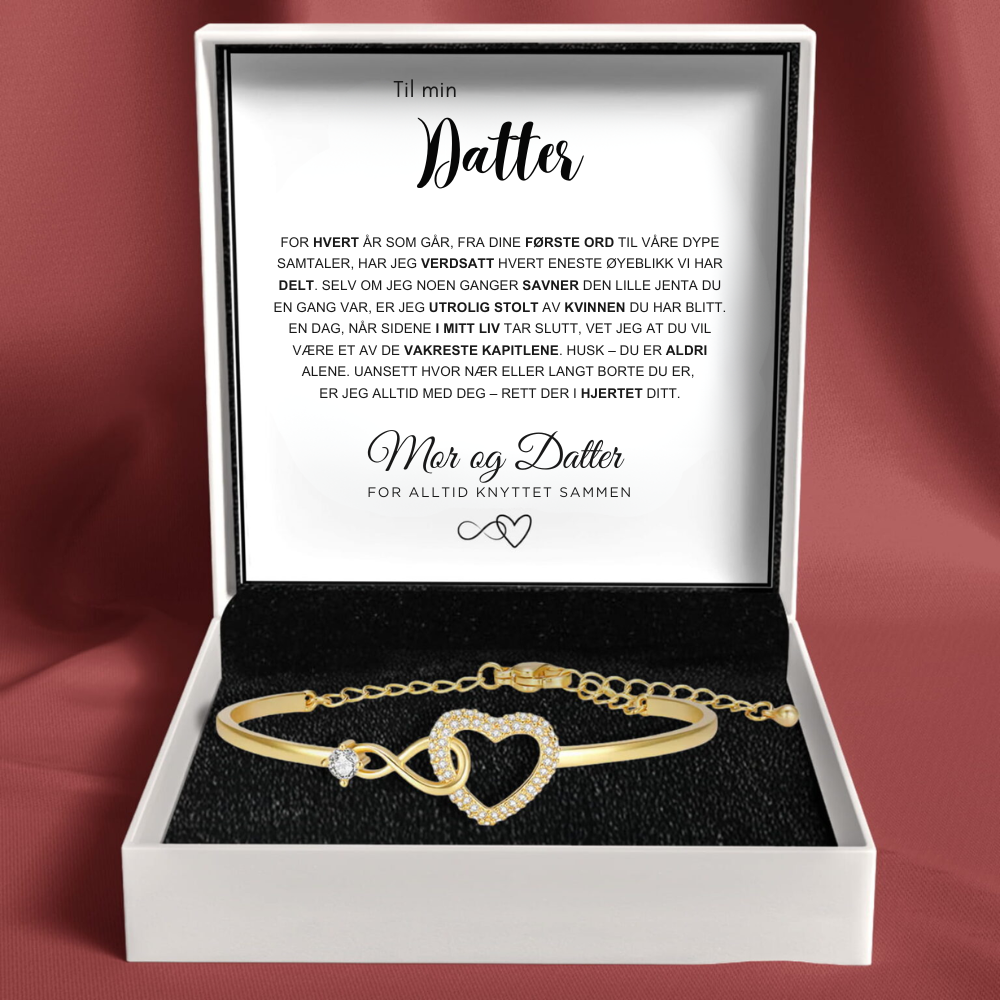 Til Min Datter – Infinity Heart-armbånd – For Alltid Forbundet