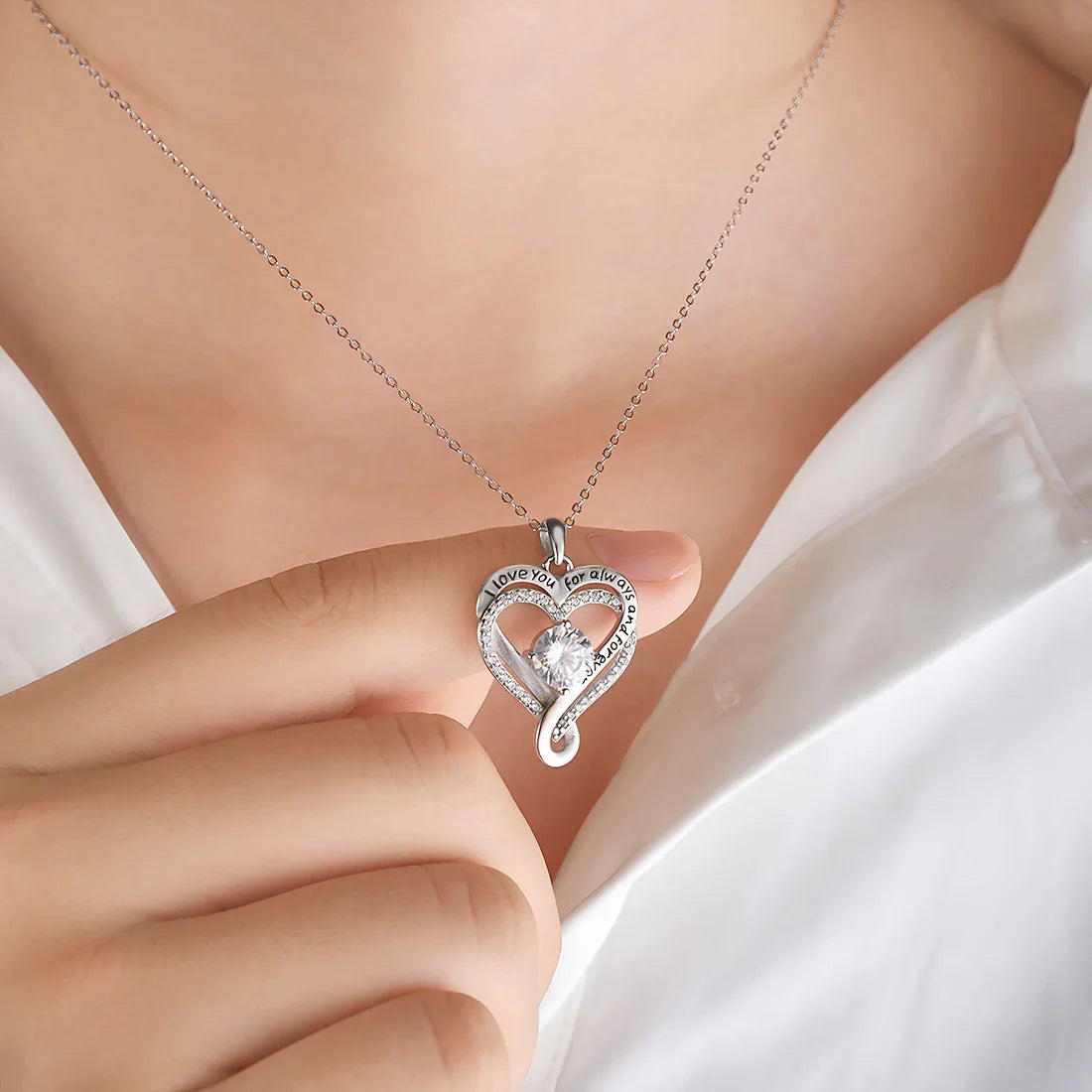Til Min Kjære – Evig Kjærlighet, Alltid – Infinity Heart Halskjede