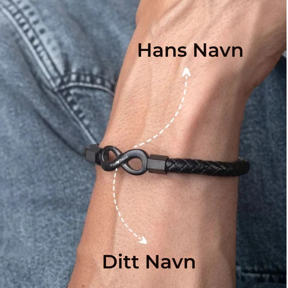 Til Min Mann - Personlig Infinity Lærarmbånd