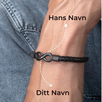 Til Min Mann - Personlig Infinity Lærarmbånd