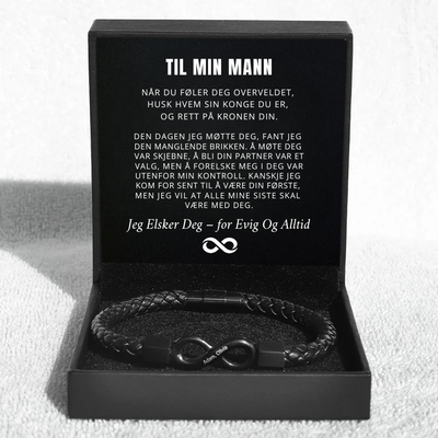 Til Min Mann - Personlig Infinity Lærarmbånd