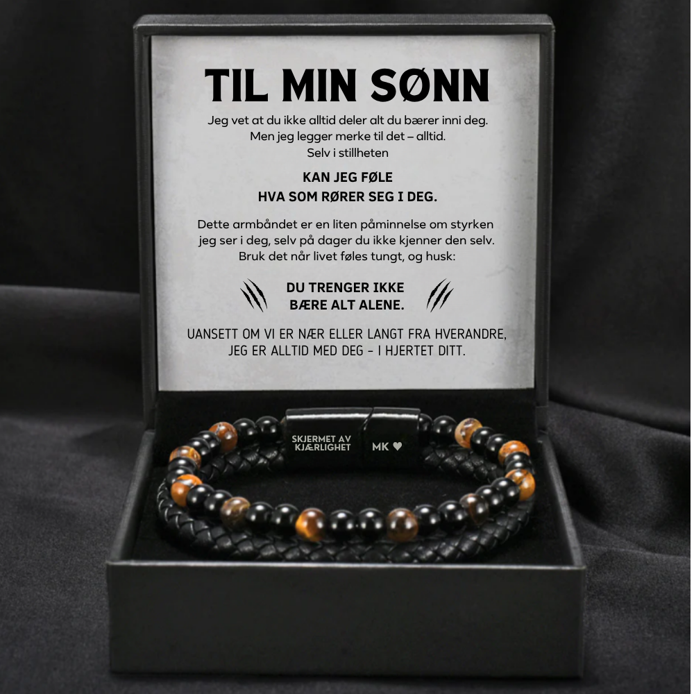Til Min Sønn - Personlig Tigerøye Beskyttelses Armbånd