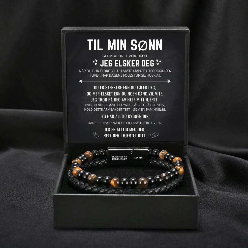 Til Min Sønn - Vokteren – Personlig Tigerøye Beskyttelses Armbånd